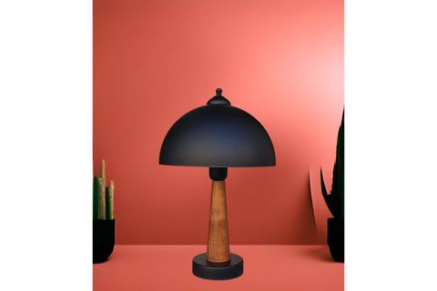 LEGNA ABAJUR SİYAH RATTAN KAHVERENGİ