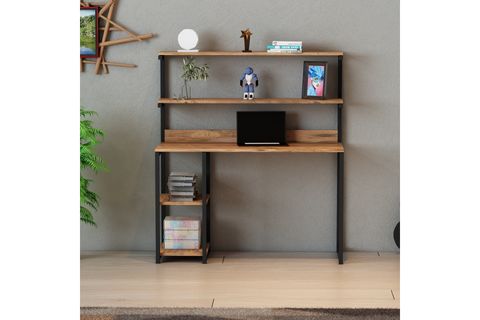 LUX RAFLI METAL KİTAPLIKLI ÇALIŞMA MASA OFİS EV