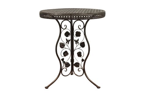 FERFORJE BAHÇE BALKON MASA SANDALYE TAKIMI, KAHVE