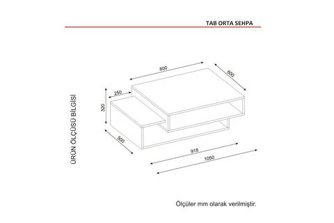 DEKORİSTER TAB ORTA SEHPA, BEYAZ CEVİZ
