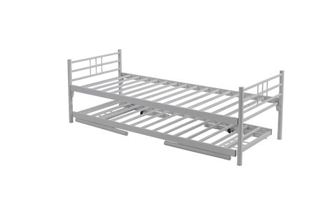 YAVRULU İKİZ METAL KARYOLA, BEYAZ, 90X200