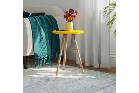 YURİ YUVARLAK YAN SEHPA, SARI