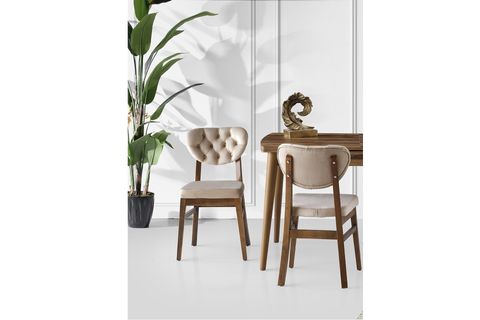 KASTİLYA MASA VE PRİME SANDALYE TAKIMI, KREM, 130X80