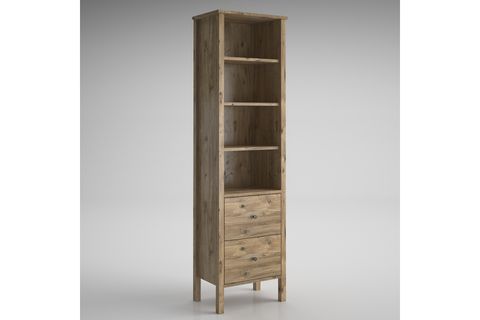 VENEZİA AHŞAP AYAKLI KİTAPLIK, 4 RAF 2 ÇEKMECELİ