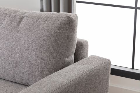 MERLİN MİNİ KÖŞE KOLTUK, NATUREL AYAK, İNCE KOL, ŞÖNİL KUMAŞ, MAVİ GRİ