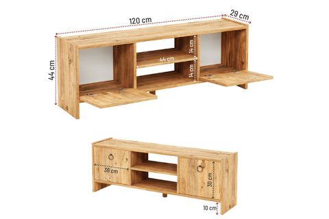 MONİ TV ÜNİTESİ VE KİTAPLIK SETİ, ÇAM