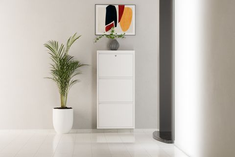 VEGA KİLİTLİ METAL AYAKKABILIK, BEYAZ, 3 KAPAKLI
