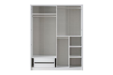 LİFE GARDIROP, BEYAZ, 4 KAPAKLI, ÇEKMECELİ
