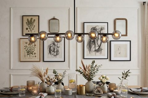 BESTE SIRALI FÜME CAMLI SİYAH AVİZE, SEKİZLİ