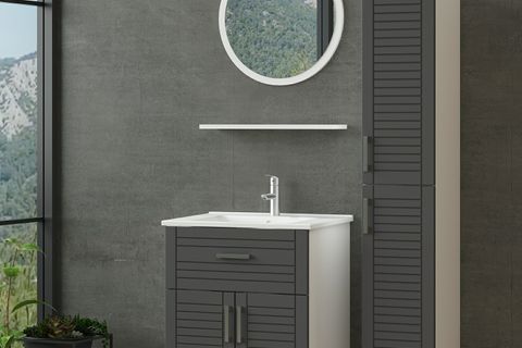 VERA BANYO DOLABI 65CM AS2K1Ç+1YA1R+ETJ+BOY BEYAZ ANTRASİT