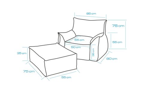 NOTRE SET KOLTUK PUF SET, KAHVERENGİ