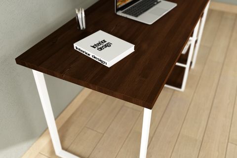 WOODESK DİZAYN MASİF AĞAÇ ÇALIŞMA MASASI, CEVİZ RENK, CPT4618-140