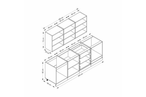 MİNAR 240 CM MEBRAN C MUTFAK DOLABI BEYAZ 240-MCB3