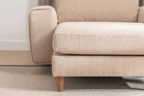 MERLİN DAYBED, FİTİLLİ KOL, NATUREL AYAK, RECYCLED KUMAŞ, CAPPUCİNO