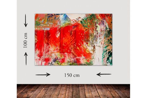 ABSTRACT RED DEV BOYUT KANVAS TABLO