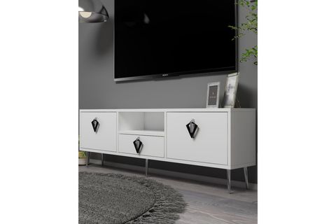 DROPDD TV SEHPASI, BEYAZ SİYAH GÜMÜŞ, 1312DROPDD 32