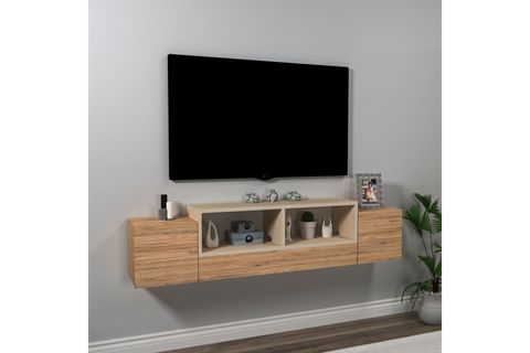 ARNETTİ EASY RAFLI TV SEHPASI, ATLANTİK ÇAM BEJ