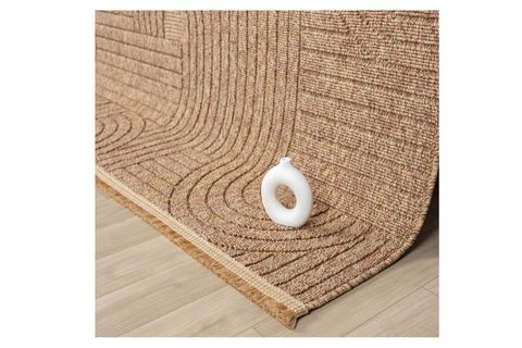 LARA İSKANDİNAV DOKUMA BUKLELİ MAKİNE HALISI, KAHVERENGİ, DS623,  80X400