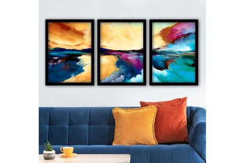 TABLO CENTER ÜÇLÜ TABLO SETİ, SİYAH ÇERÇEVE, 35X45, 3SC33