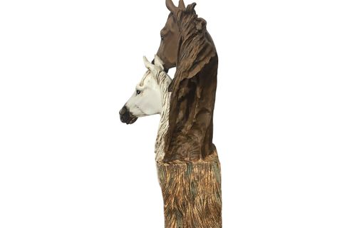 İKİLİ AT HEYKELİ DEKORATİF OBJE