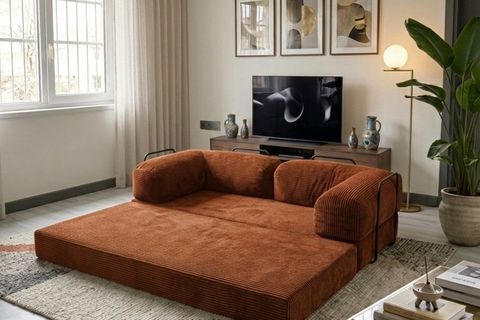 LİNA ÇOK AMAÇLI YATAKLI AKTİVİTE KOLTUĞU, KİREMİT, 90X200