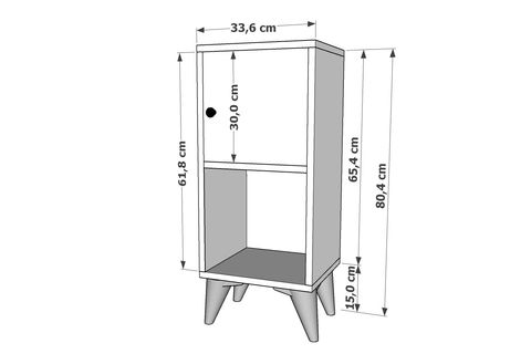 YUSUF KOMODİN, 1 KAPAKLI VE AÇIK RAFLI, KMD_1060_Ç