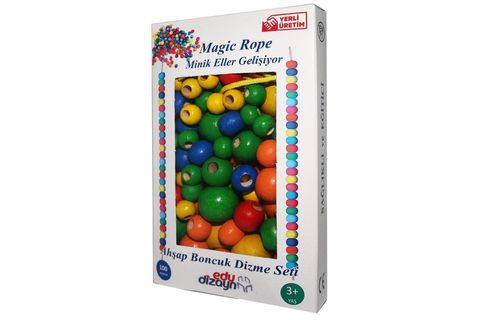 EDU DİZAYN AHŞAP OYUNCAK BONCUK DİZME SETİ