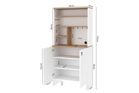 İNTERGO KAHVE KÖŞESİ İKİ KAPAKLI ÇOK AMAÇLI DOLAP, BEYAZ