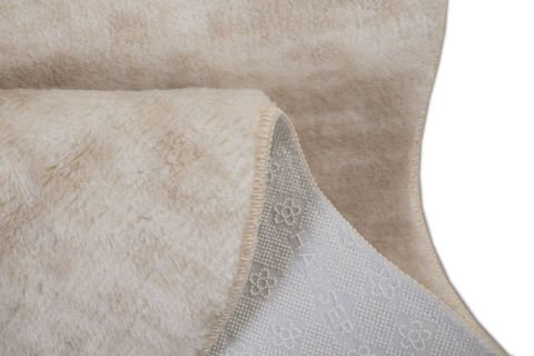 MY EVİLLA POST PELUŞ HALI, JEL TABANLI, KREM, 80X80