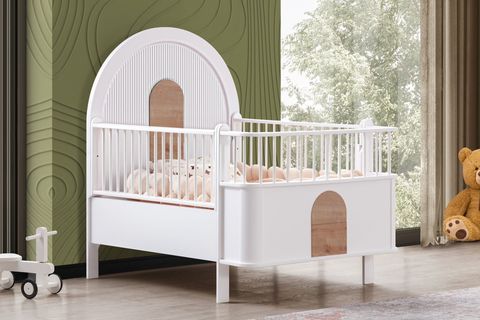 VENÜS BÜYÜYEN BEŞİK 90X130 VENÜS KARYOLA 90X190, BEYAZ CEVİZ