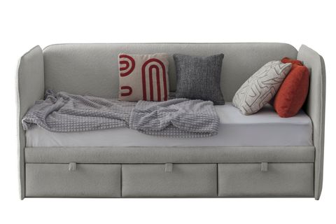 DÜNYA DÖŞEMELİ DİVAN, GRİ, 90X190, KORKULUKSUZ