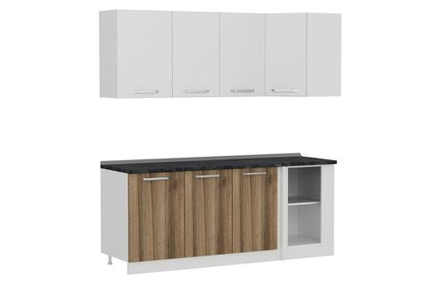MİNAR 200CM KÖŞE MUTFAK DOLABI BEYAZ DORE K200D1