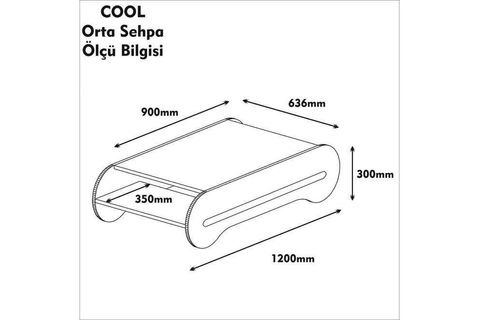COOL ORTA SEHPA, CEVİZ BEYAZ