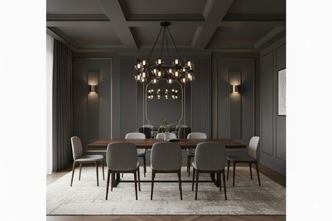 CANSU FÜME CAMLI SİYAH KASALI AVİZE, 100 CM