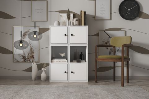 LEKSA KAPAKLI RAFLI KİTAPLIK 65 CM BEYAZ KTP-1026-Ç