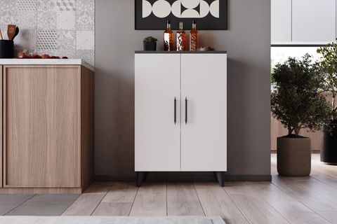 SARE ÇOK AMAÇLI DOLAP, ANTRASİT MAT BEYAZ, 3 RAFLI