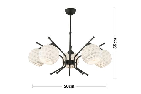 PODERNO 5Lİ SİYAH MODERN SALON AVİZE