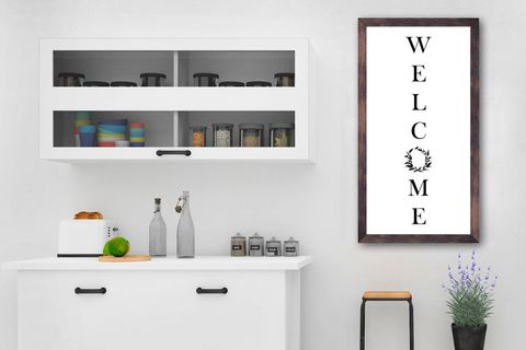 AHŞAP ÇERÇEVELİ WELCOME PANO 30X60 CM