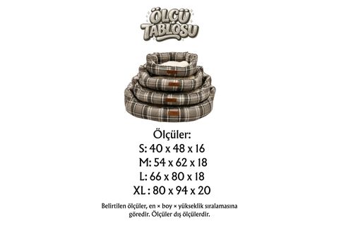 CARINA KÖPEK YATAĞI BEJ XL BEDEN 80X94X20