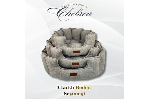 CHELSEA  KÖPEK YATAĞI GRİ L BEDEN 76X76X30