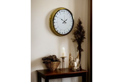 GOLD METAL 24 SAAT GÖSTERGELİ ÖZEL TASARIM DUVAR SAATİ 40 CM