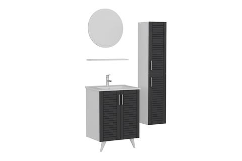 VERA BANYO DOLABI AY2K159, BEYAZ ANTRASİT, 65CM