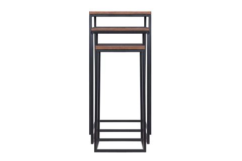 FORGE SİYAH METAL AHŞAP ZİGON SEHPA