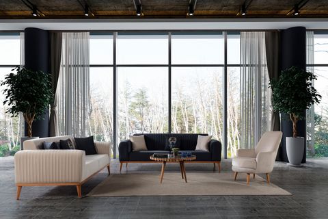 SİDE KOLTUK TAKIMI, ANTRASİT KREM