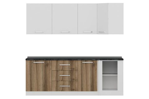 MİNAR 225CM KÖŞE MUTFAK DOLABI BEYAZ DORE K225D3