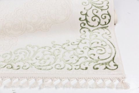 FARAHAN KLASİK KREM YEŞİL SALON HALISI 45127A 120*180