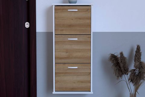 VARBİ ASMA 52 CM 3 DÜŞER KAPAKLI AYAKKABILIK, MEŞE