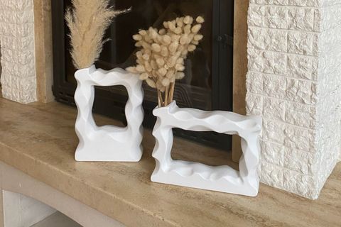 İSKANDİNAV ÇERÇEVE VAZO SET, BEYAZ