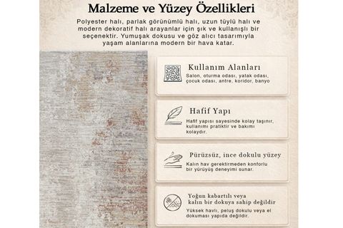 PERUS ANTİBAKTERİYEL DOKUMA HALI, TERRA 10206 160X230 CM