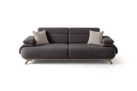 ALASKA SIRT MEKANIZMALI CEVIZ KASALI ÜÇLÜ KOLTUK, ANTRASİT